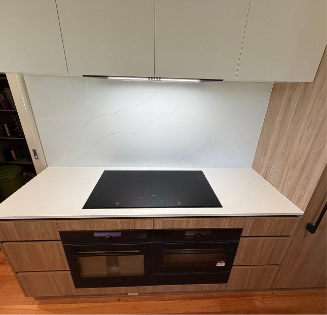 New cooktop installation with electrical connection