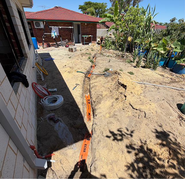 Underground electrical conduit installation in Fremantle